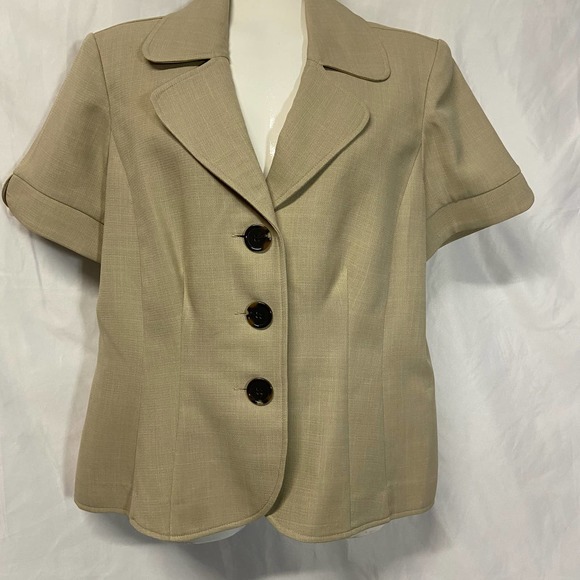 Studio I Jacket 3 Button Cream Business Casual Size 12 - Picture 9 of 10